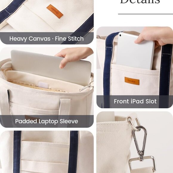 Versatile Crossbody Purse for Women: Stylish Zippered Tote with Laptop Sleeve - Picture 4 of 9